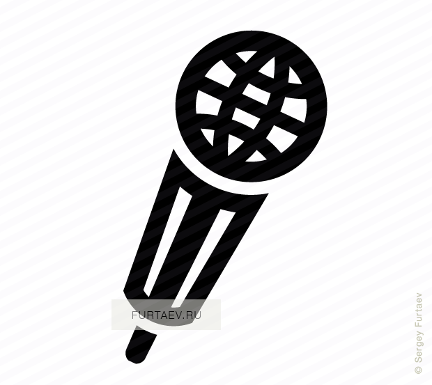 Vector icon of globe in microphone
