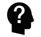 Vector icon of male profile with question mark