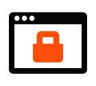 Vector icon of closed padlock over application screen