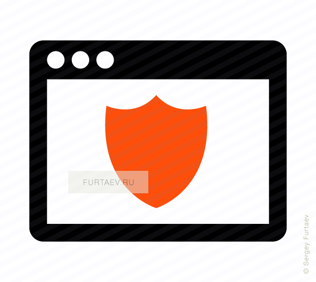 Vector icon of shield over application screen