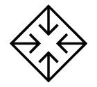 Vector icon of arrows making cross shape