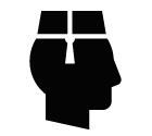 Vector icon of male profile with bell-boy hat