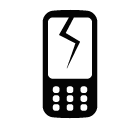 Vector icon of mobile phone with cracked screen