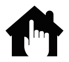 Vector icon of house under index finger