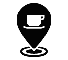 Cafe map pointer vector icon