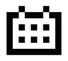 Vector pixel art icon of dates on calendar page