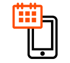 Vector icon of mobile phone under calendar page