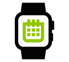 Vector icon of smart watch with calendar page on screen