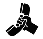Vector icon of hand holding telephone receiver