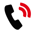 Vector icon of phone handset with wireless signal