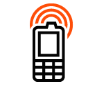 Vector icon of wireless signal going from mobile phone with antenna