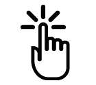 Vector icon of hand with raised index finger and motion lines around it
