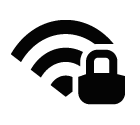 Vector icon of Wi-Fi signal sign under padlock