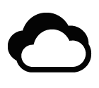 Vector icon of two clouds