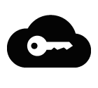 Vector icon of key over cloud