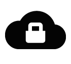 Vector icon of closed padlock over cloud