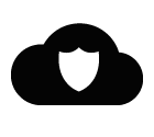 Vector icon of shield over cloud