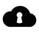 Vector icon of keyhole over cloud