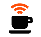 Cup with WiFi vector icon