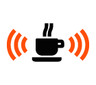 Vector icon of wireless signal going from hot mug