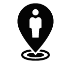 Vector icon of standing man on map marker