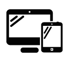 Vector icon of desktop computer and tablet