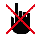 Vector icon of crossed out index finger
