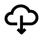 Vector icon of save file from cloud storage