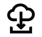 Vector icon of save file from cloud storage to disk drive