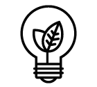 Vector icon of light bulb with young shoots growing up inside