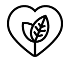 Vector icon of heart with young shoots growing up inside