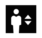 Vector icon of man in elevator