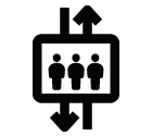 Vector icon of people group in elevator