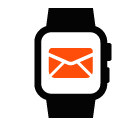 Vector icon of smart watch with envelope on screen