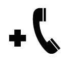 Vector icon of telephone receiver and cross