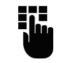 Vector icon of hand pushing button on keypad
