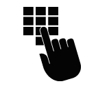 Vector icon of hand entering secret code on keypad