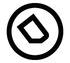 Vector icon of eraser inside circle