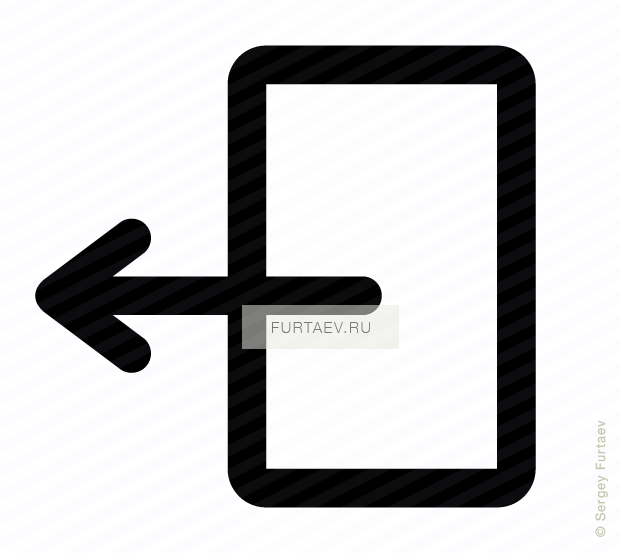 Vector icon of door with arrow indicating outside
