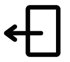 Vector icon of door with arrow indicating outside