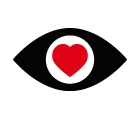 Vector icon of eye with heart in pupil