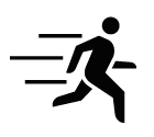 Vector icon of running male person with motion lines behind him
