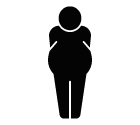 Vector icon of overweight person