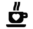 Vector icon of hot cup with heart on saucer