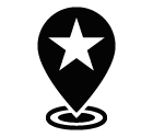 Vector icon of star on map marker