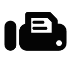 Vector icon of fax machine with text page