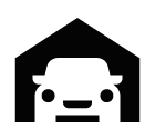Vector icon of car parked in garage