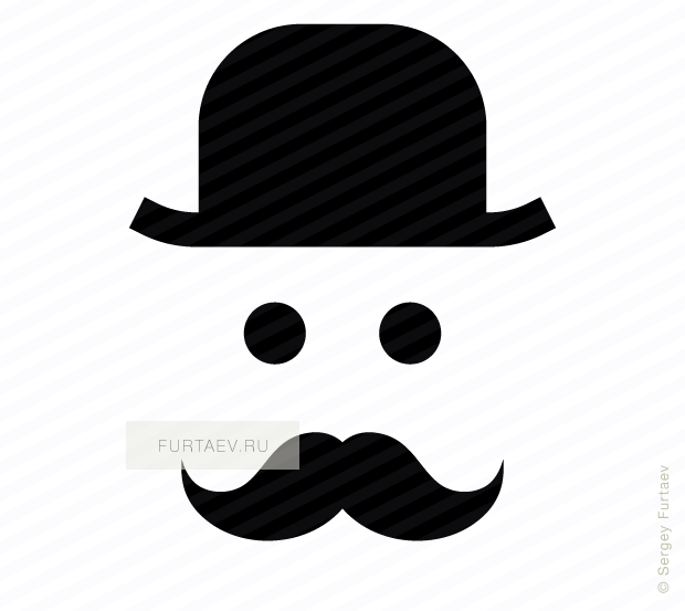 Vector icon of mustache man in retro hat