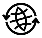 Vector icon of globe with arrows