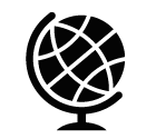 Vector icon of world globe on stand